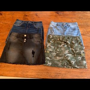Lot of girls jean skirts